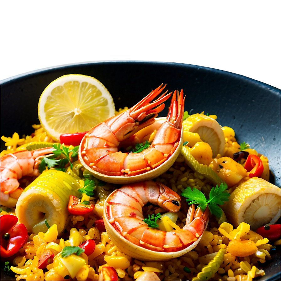 Fiery Spicy Seafood Paella Png Cie97