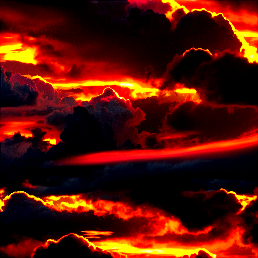 Fiery Sunset Clouds Png 89