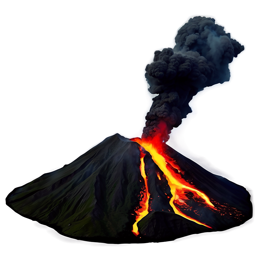 Fiery Volcano Eruption Landscape Png 06232024