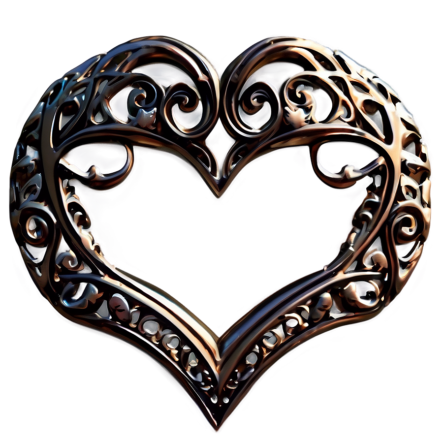 Filigree Heart Border Png Bhg70