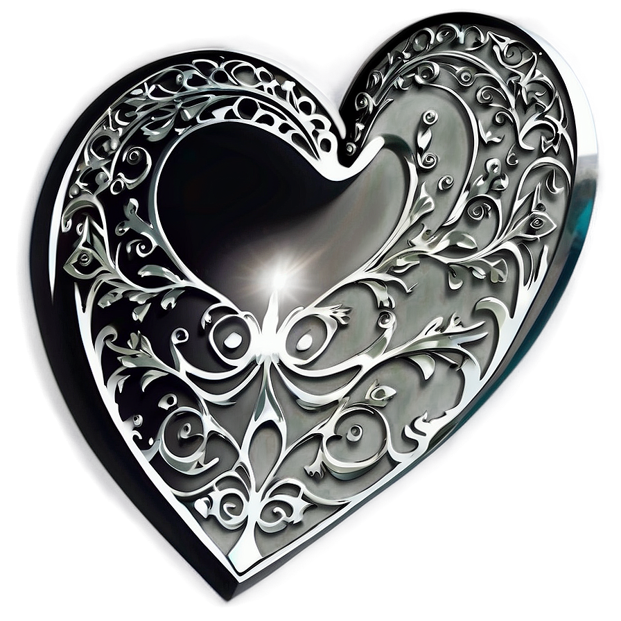 Filigree Heart Silhouette Png 06212024