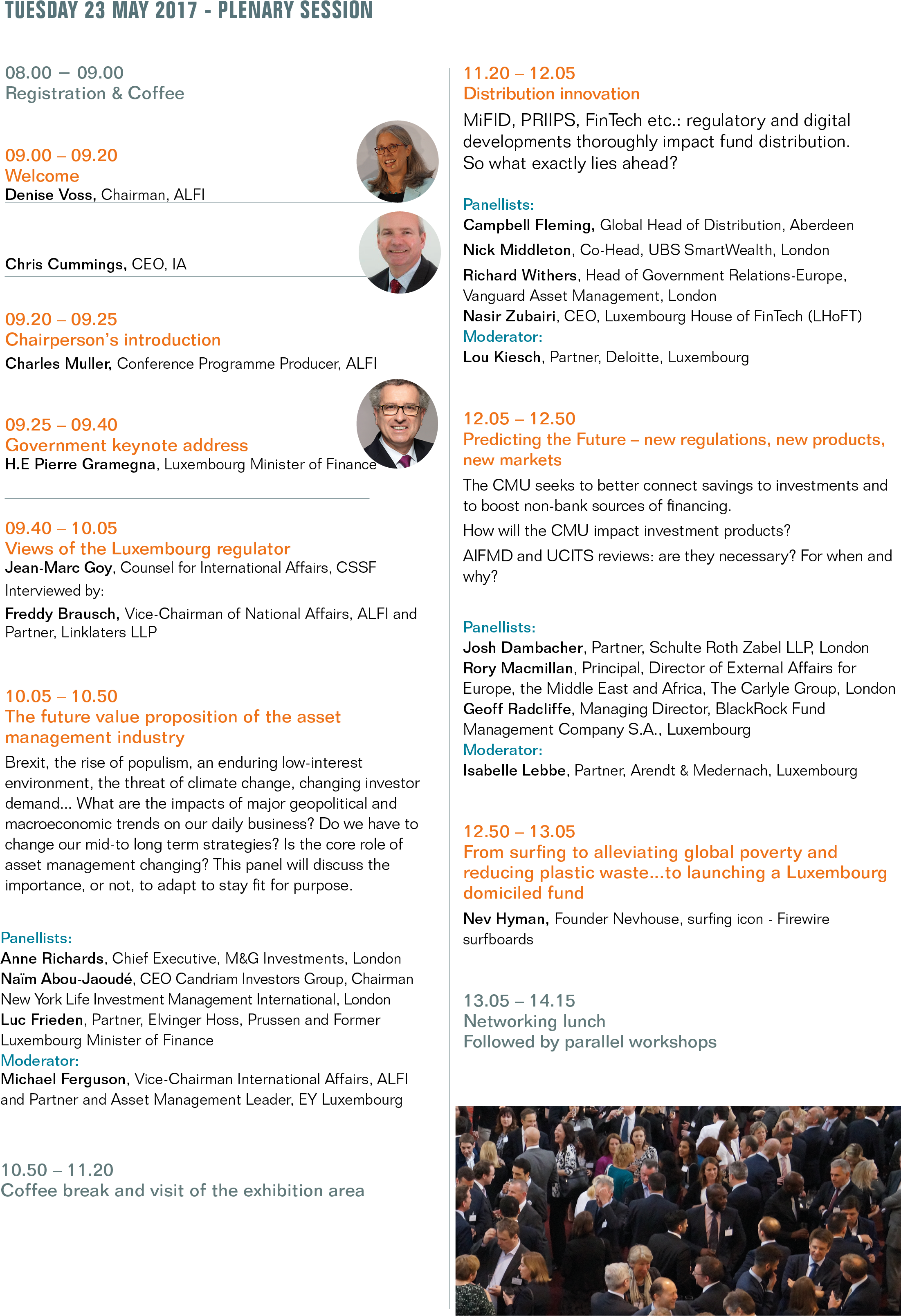 Finance Conference Agenda Schedule