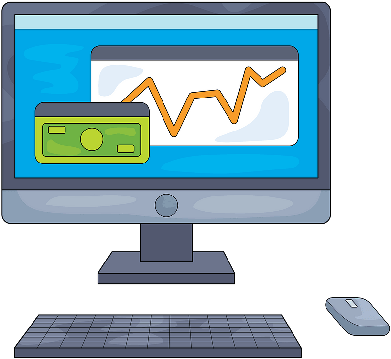 Financial Analysis Computer Clipart