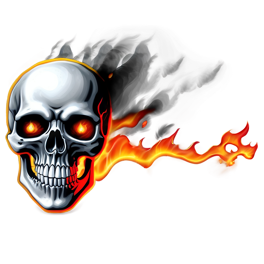 Fire Blaze Skull Art Png 06252024