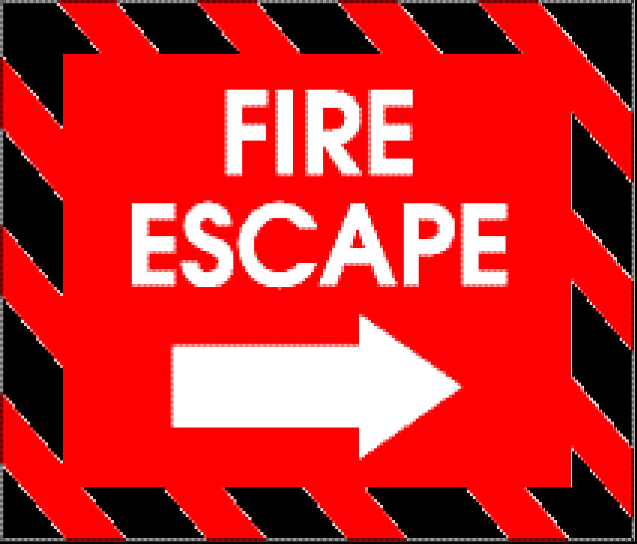 Fire Escape Sign Directional Arrow