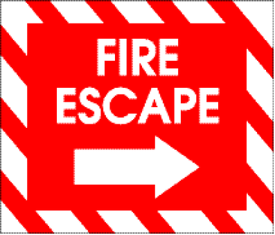 Fire Escape Sign Directional Arrow