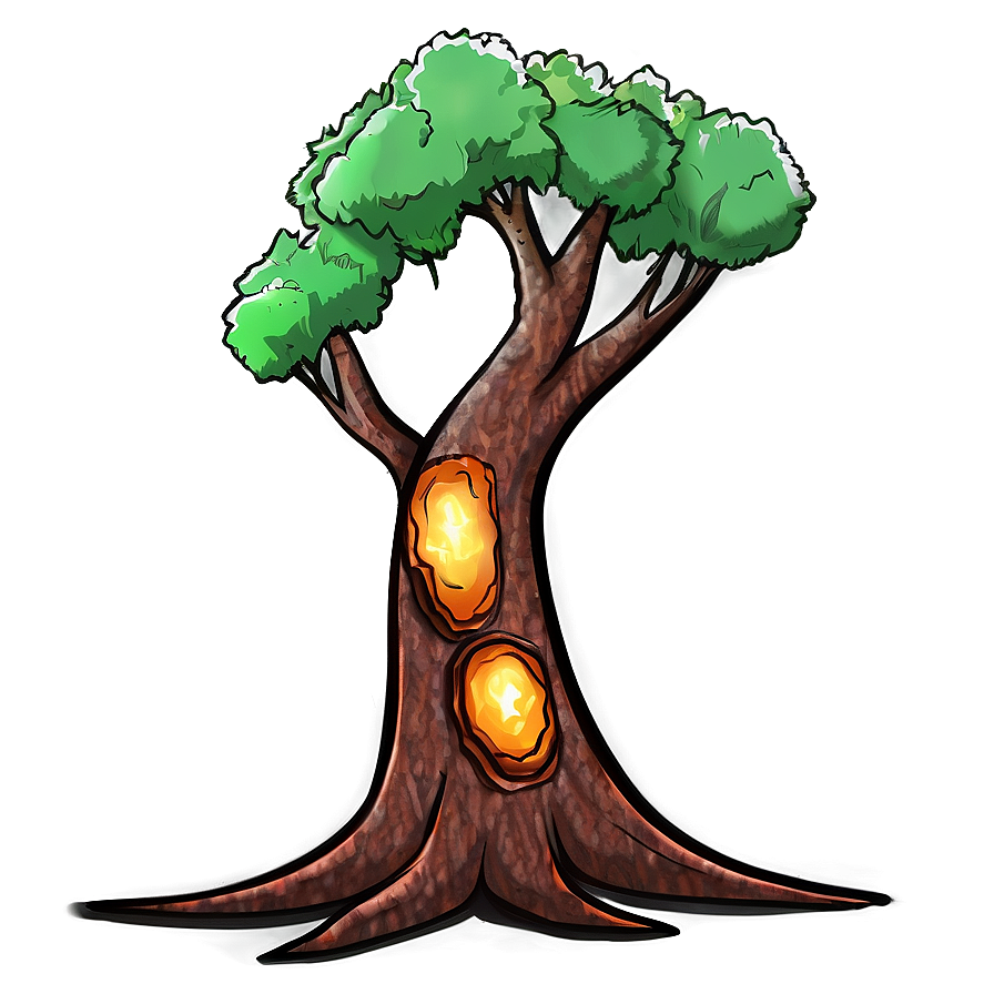 Fire Tree Sketch Png 4