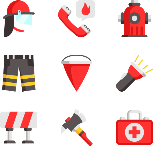 Firefighting Equipment Icons