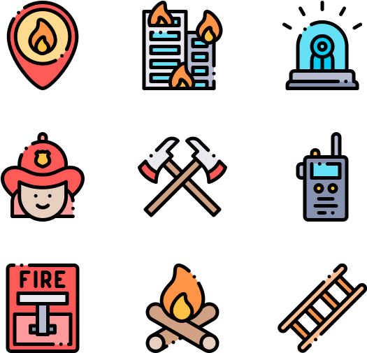 Firefighting Icons Set