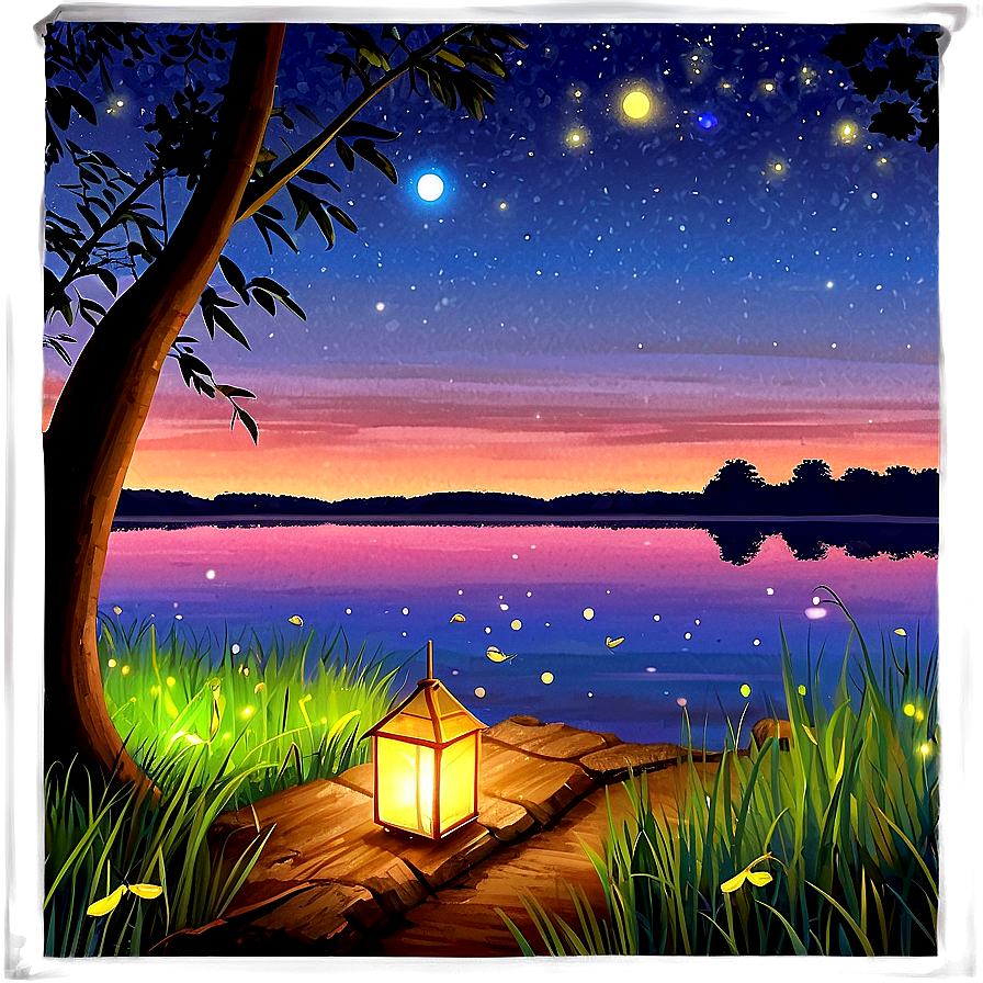 Fireflies By The Lake Png Tmk