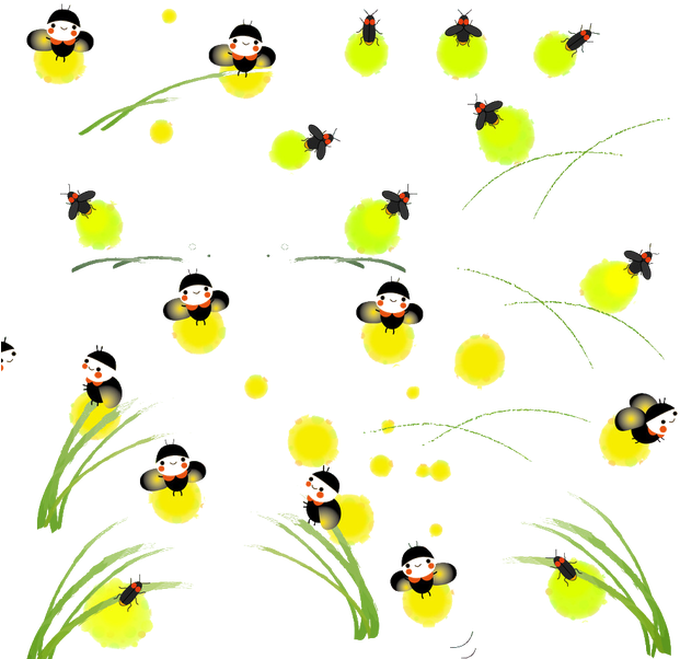 Fireflies Glowing Night Pattern