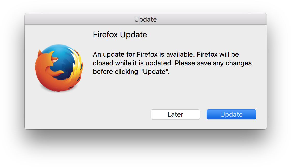 Firefox Update Notification Prompt