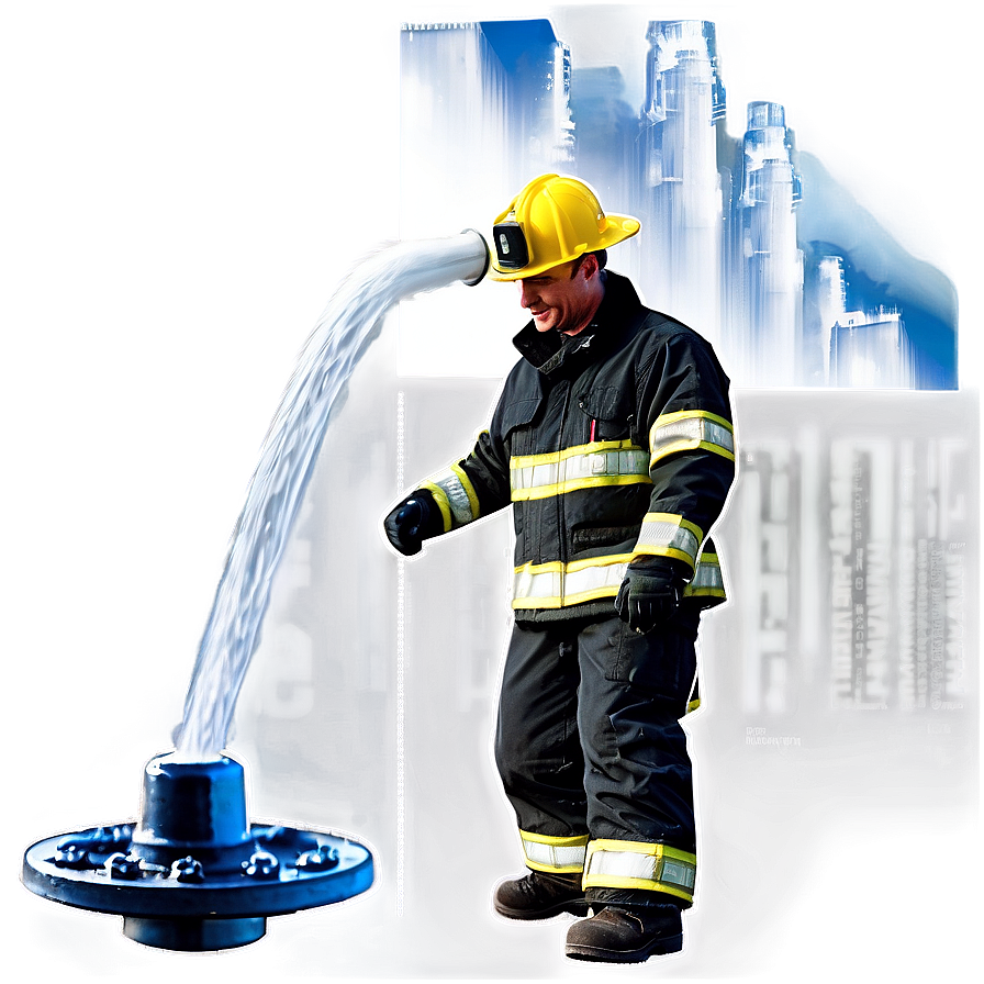 Fireman And Fire Hydrant Png 06252024