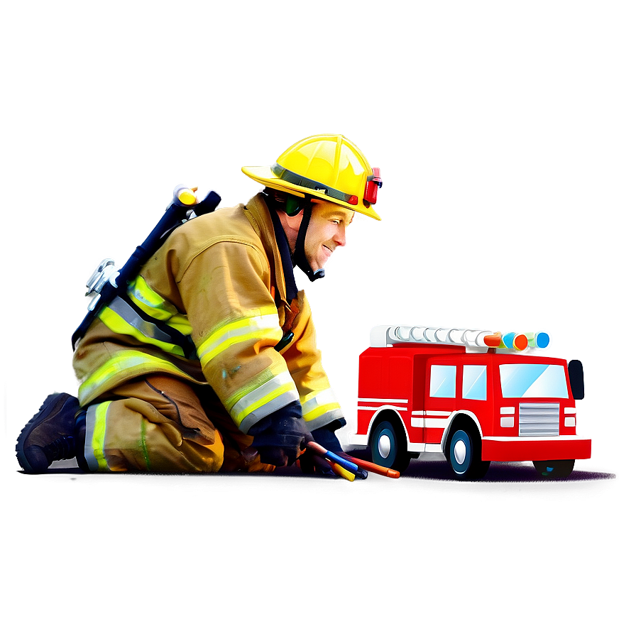 Fireman And Firetruck Png 06252024