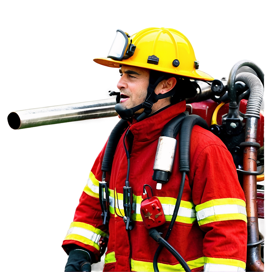 Fireman In Action Scene Png 06252024