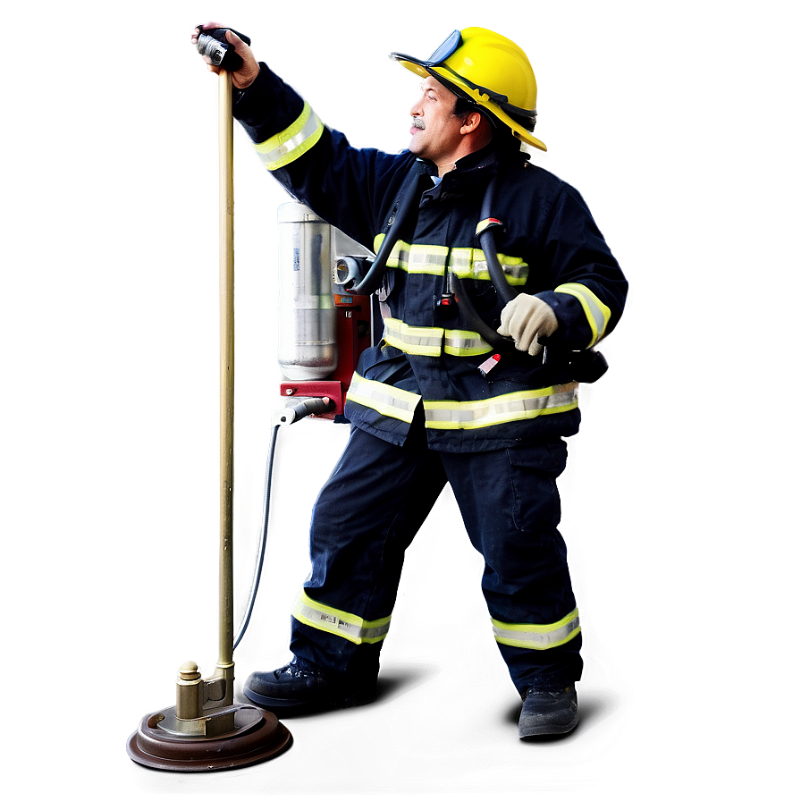 Fireman In Action Scene Png Pad48