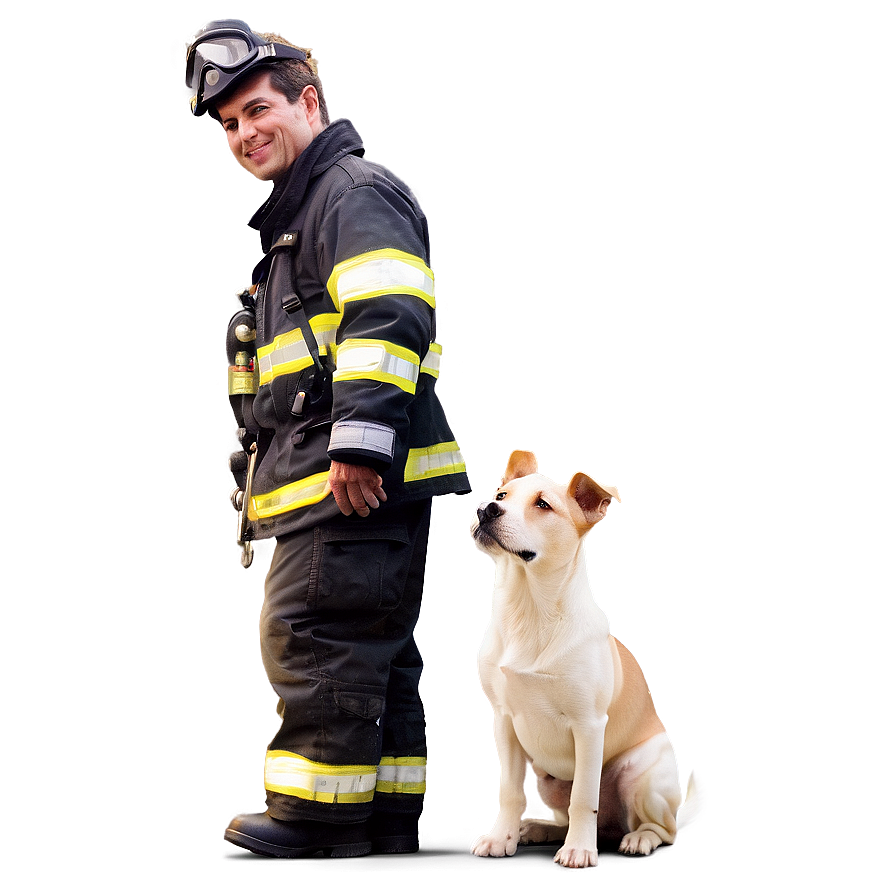 Fireman With Dog Png Trl