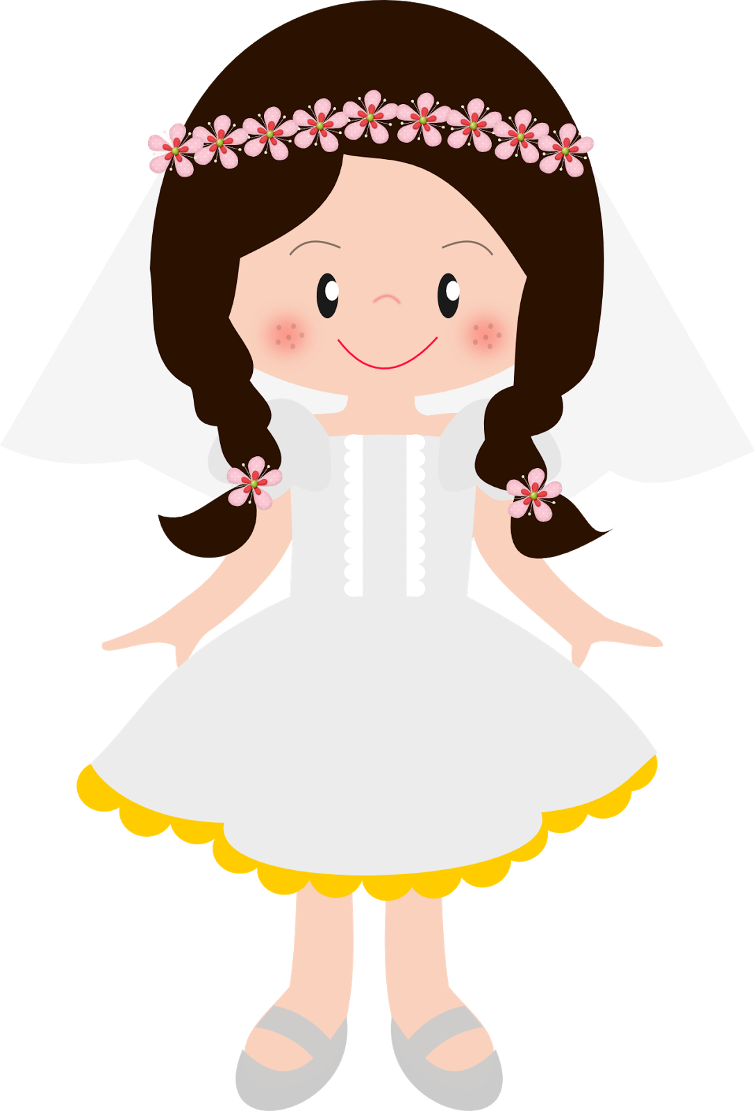 First Communion Cartoon Girl