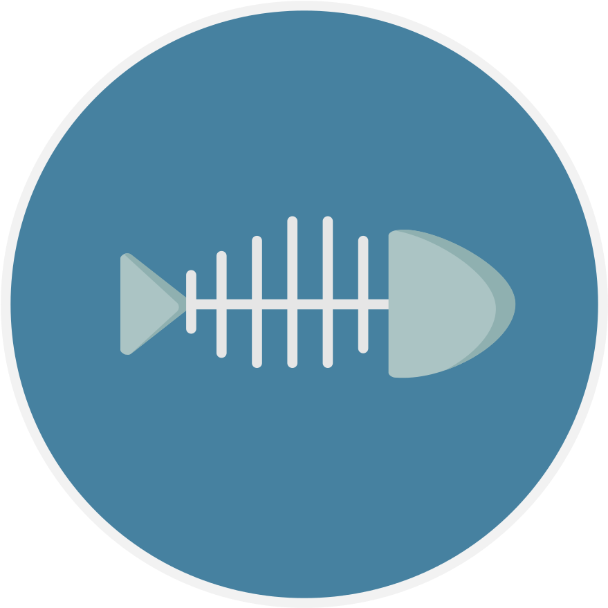 Fish Bone Icon Graphic