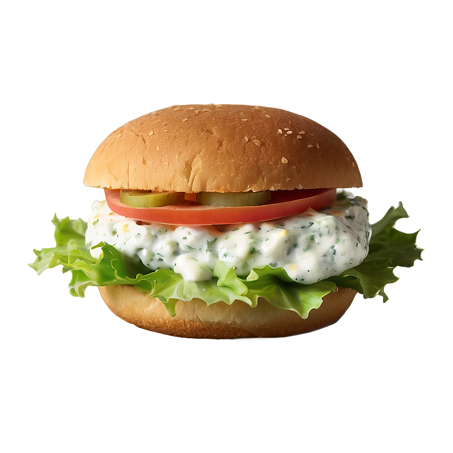 Fish Burger With Tartar Sauce Png 05242024