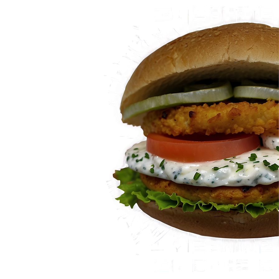 Fish Burger With Tartar Sauce Png 47