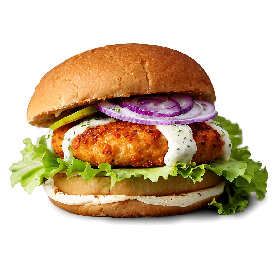 Fish Burger With Tartar Sauce Png Cnw64