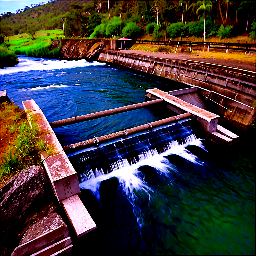 Fish Ladder At River Dam Png Vub