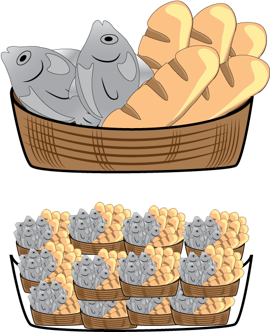 Fishand Bread Baskets Illustration