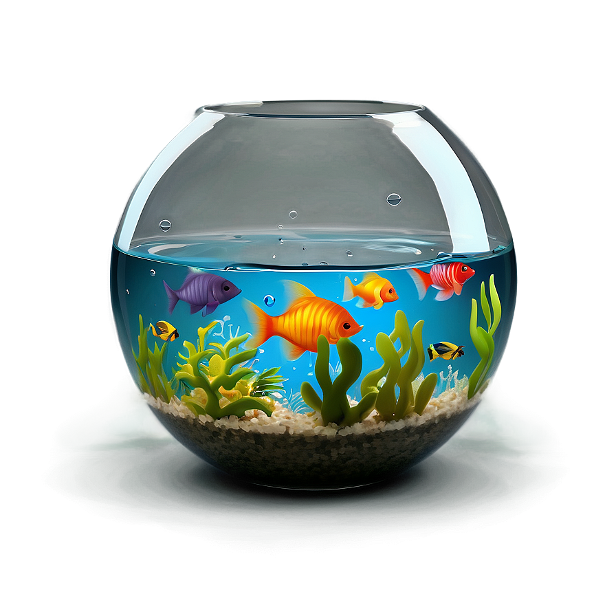 Fishbowl With Decoration Png Yjv78