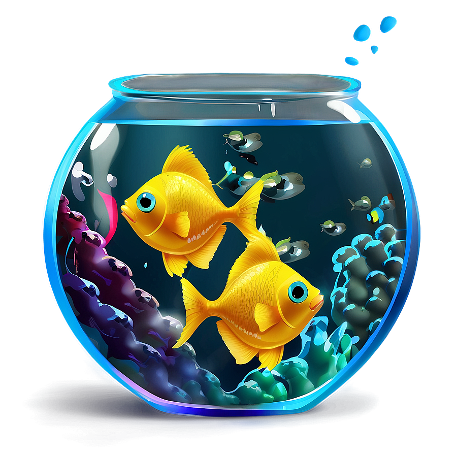 Fishbowl With Feeding Fish Png 51