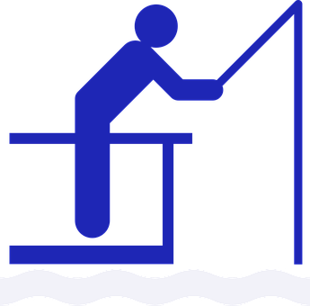 Fishing Pictogram Blue Figure