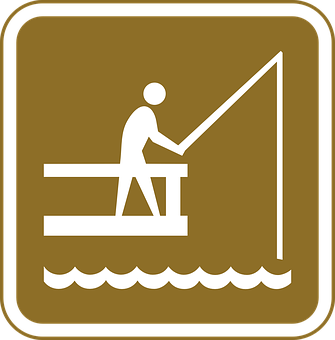 Fishing Pictogram Brown Background