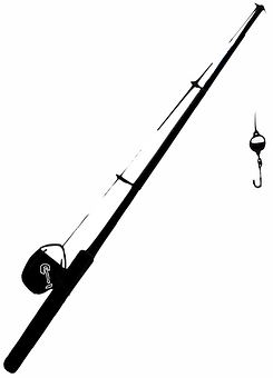 Fishing Rodand Hook Silhouette