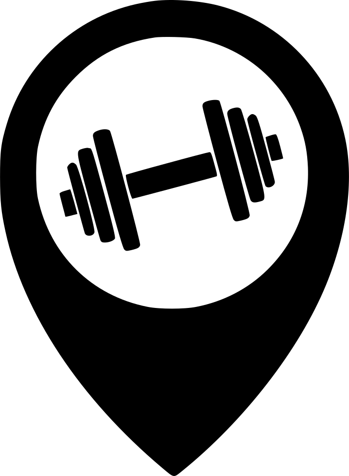 Fitness Location Dumbbell Icon