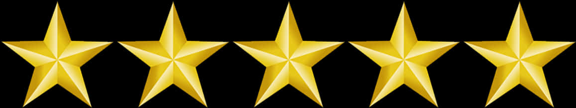 Five Gold Stars Black Background