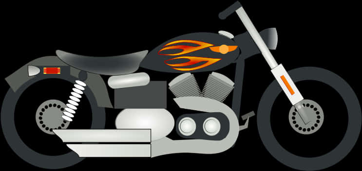 Flame Design Motorcycle Vector