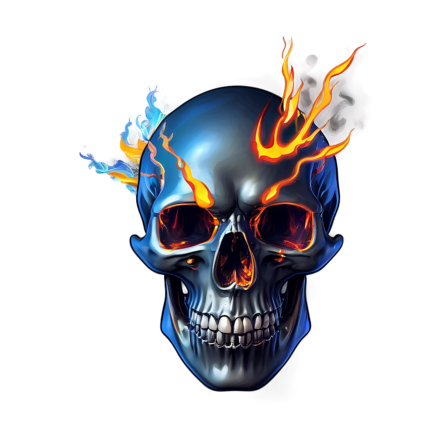 Flame-engulfed Skull Design Png 06252024