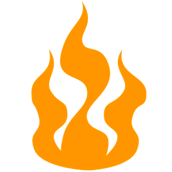 Flame Icon Simple Black Background