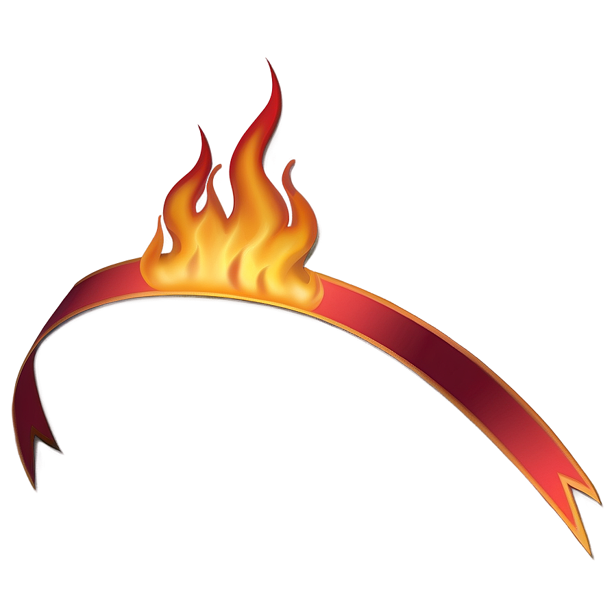 Flame Ribbon Png Orn23