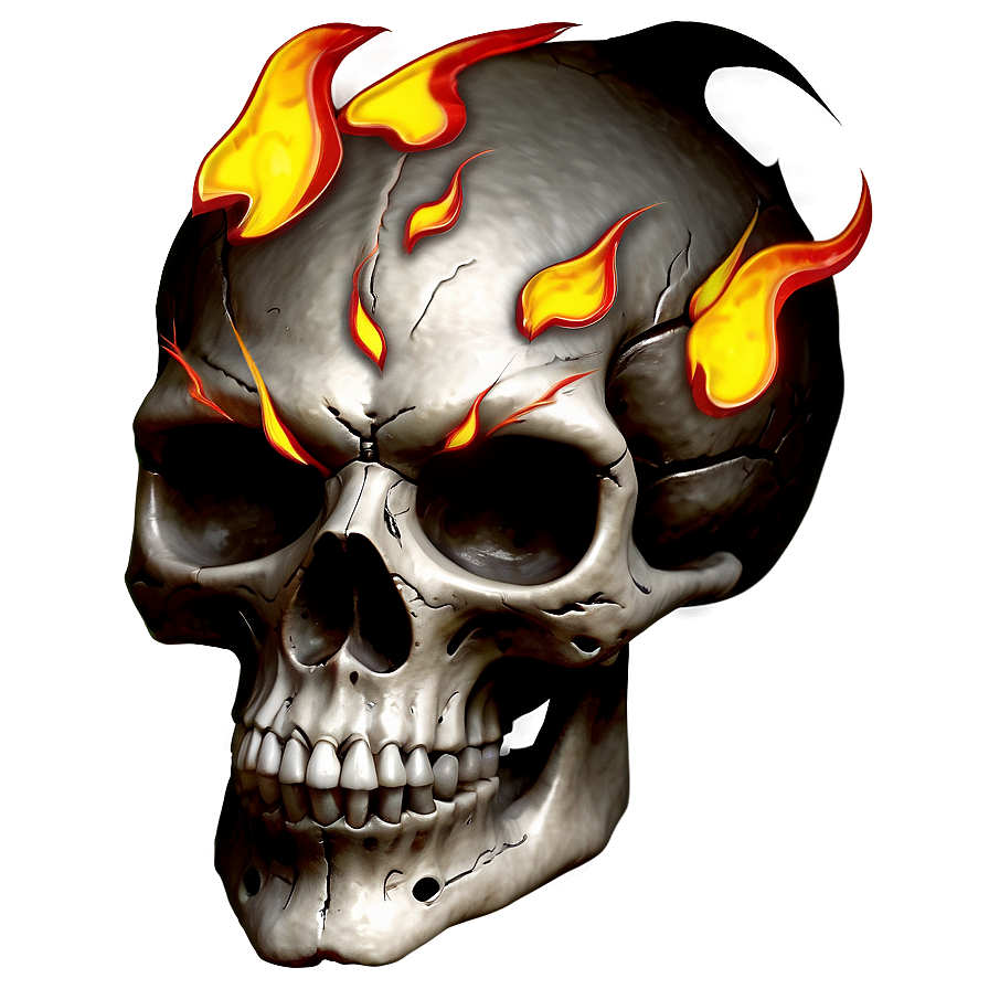 Flames Skull Face Image Png 06272024