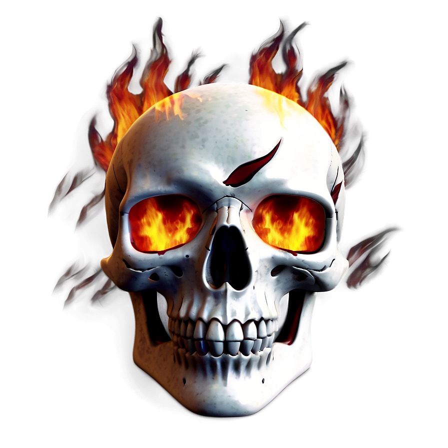 Flames Skull Face Image Png Eop