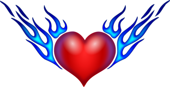 Flaming Heart Illustration