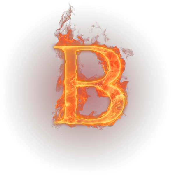 Flaming Letter B