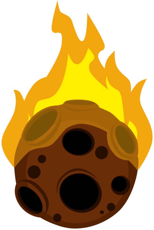 Flaming Meteor Cartoon