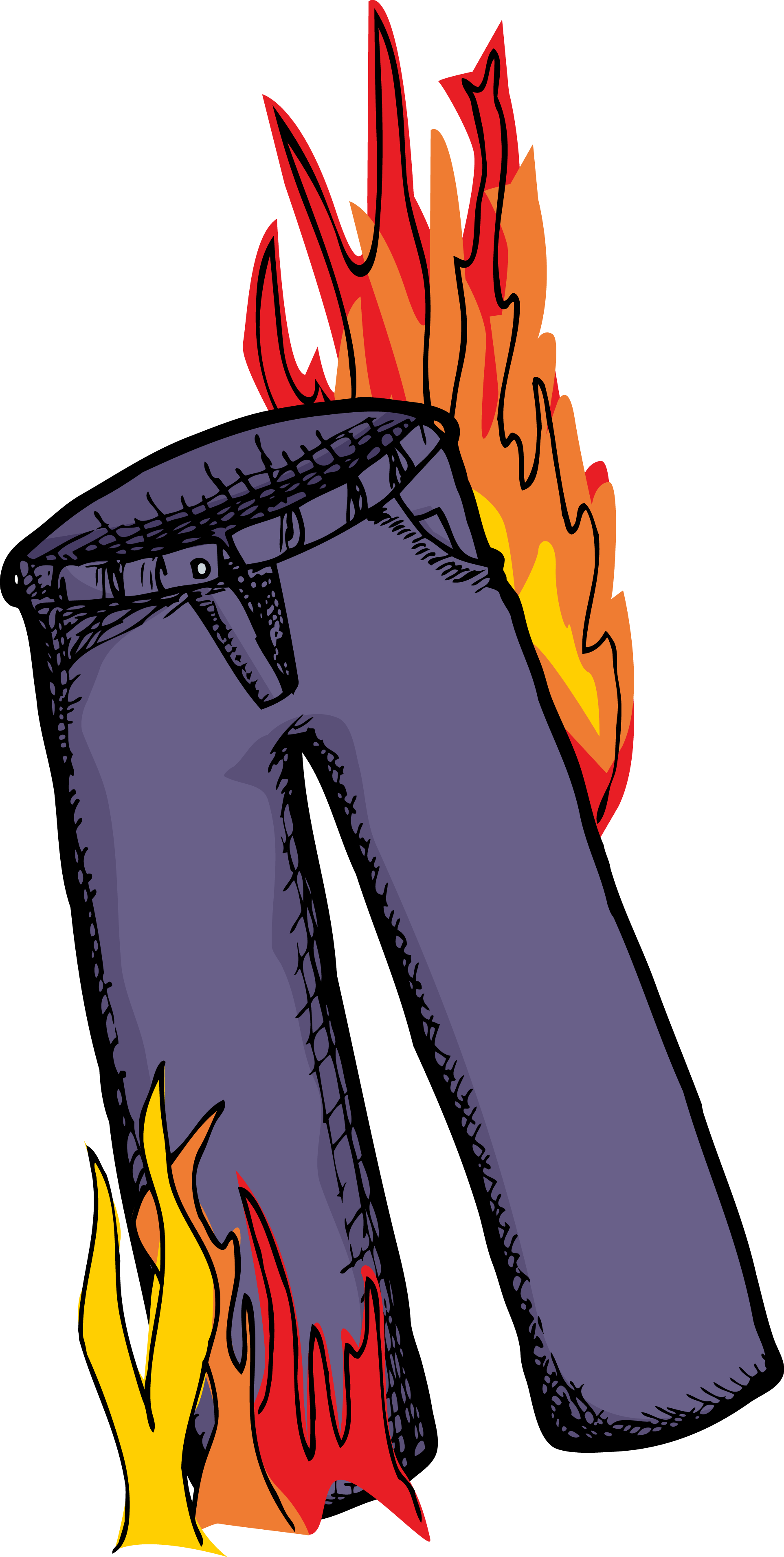 Flaming Pants Illustration