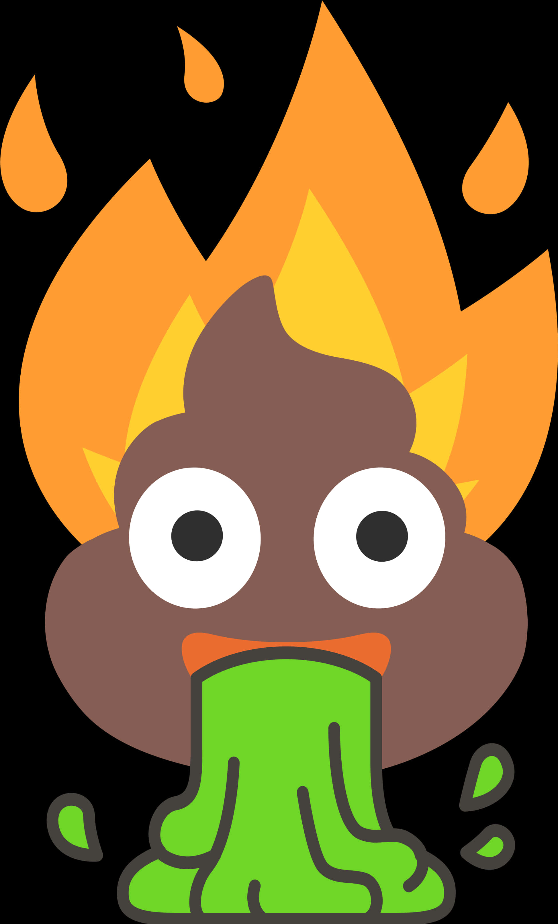 Flaming Poop Emoji Illustration