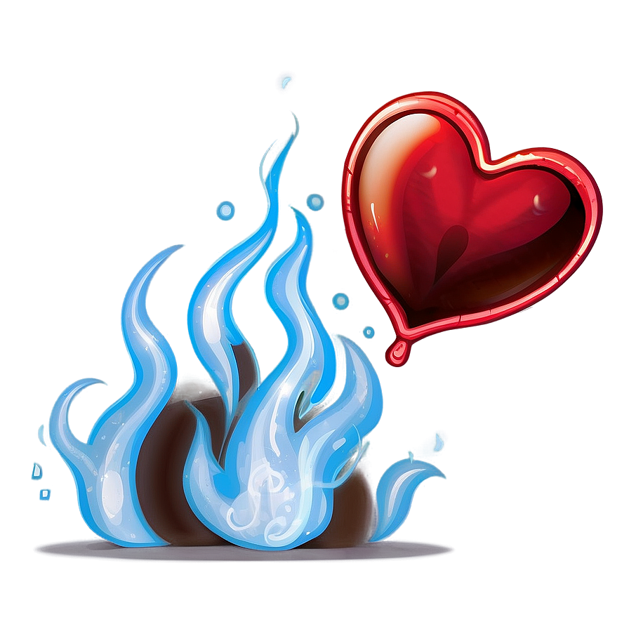 Flaming Red Heart Png 05242024