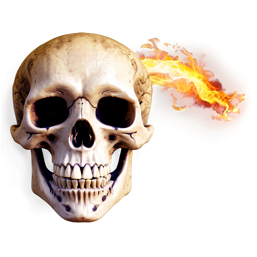 Flaming Skeleton Head Png 63