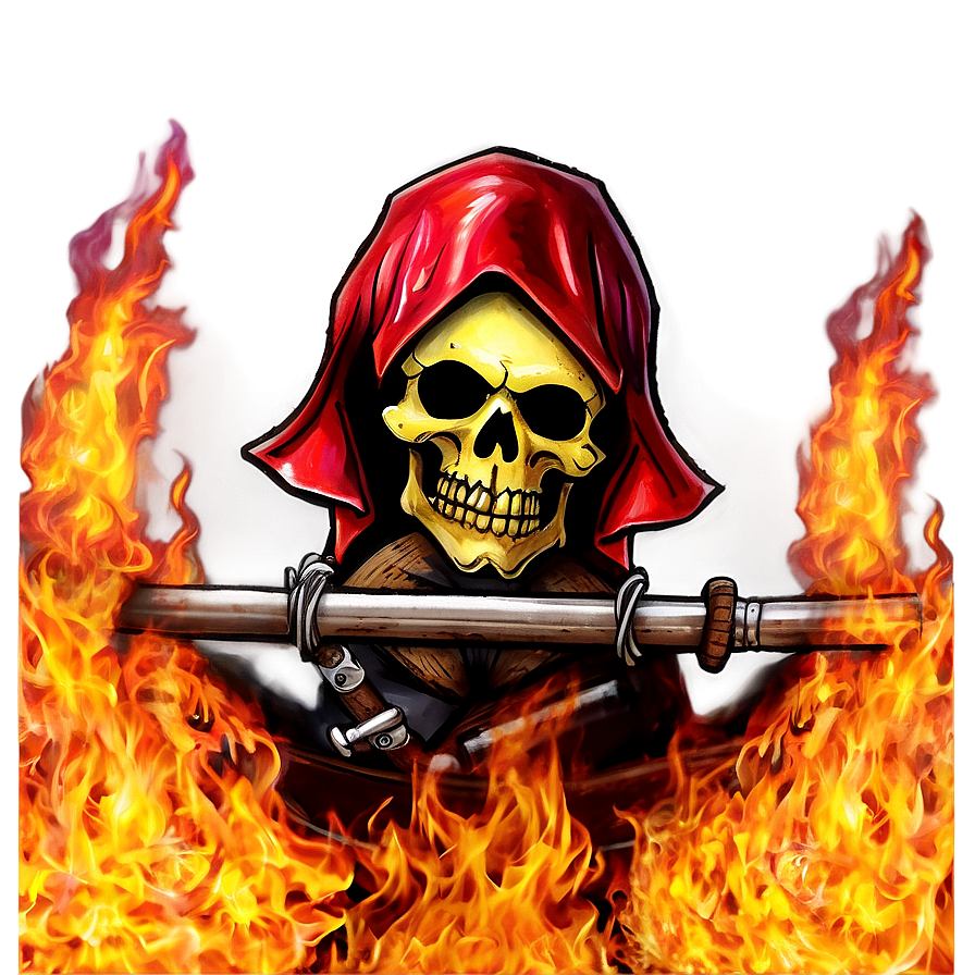 Flaming Skull Pirate Flag