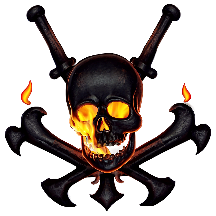 Flaming Skulland Crossbones